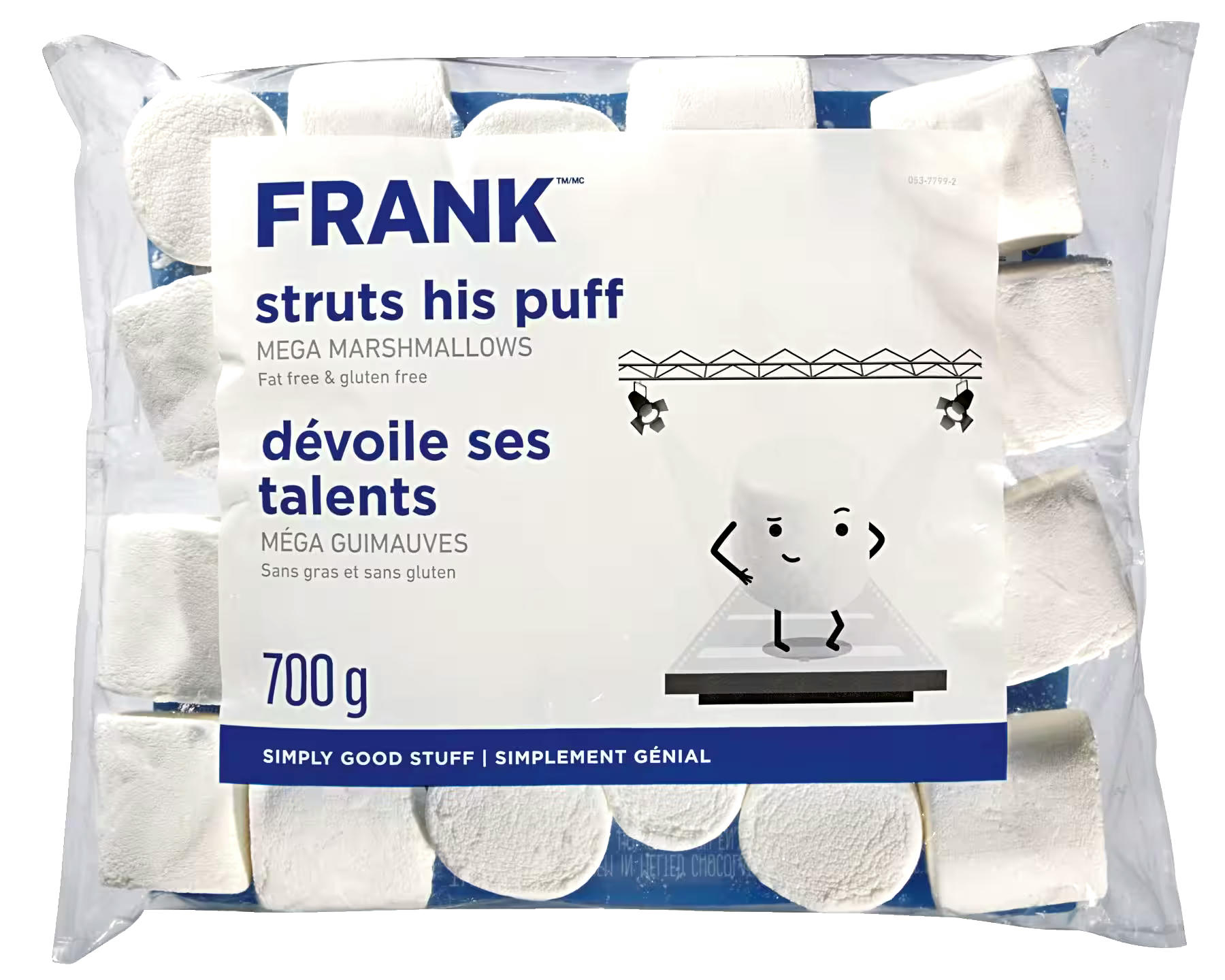 FRANK Struts His Puff Mega Marshmallows, 700-g