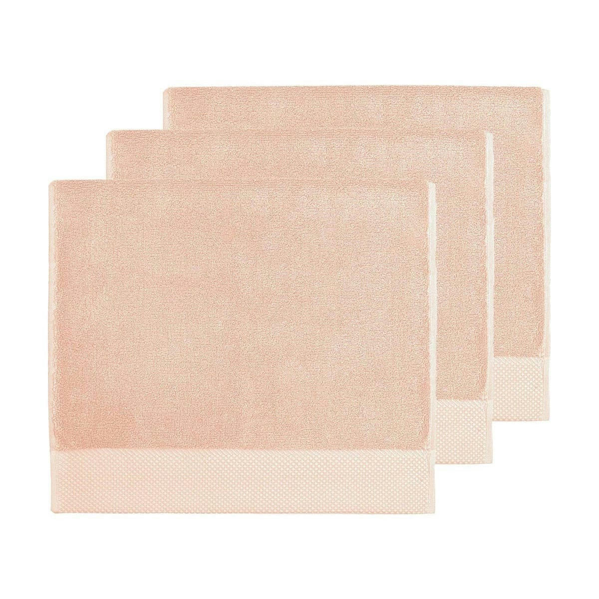 SENSOFT - 3 grandes serviettes d'invité zéro twist 560g poudre 40x60 cm
