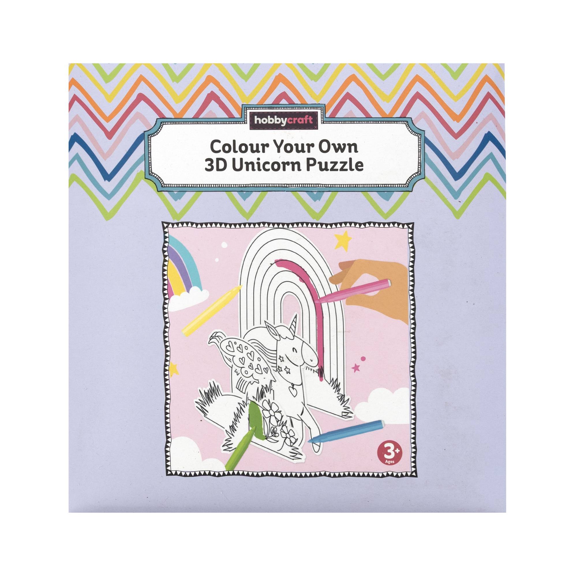 Colour Your Own 3D Unicorn Puzzle Kit