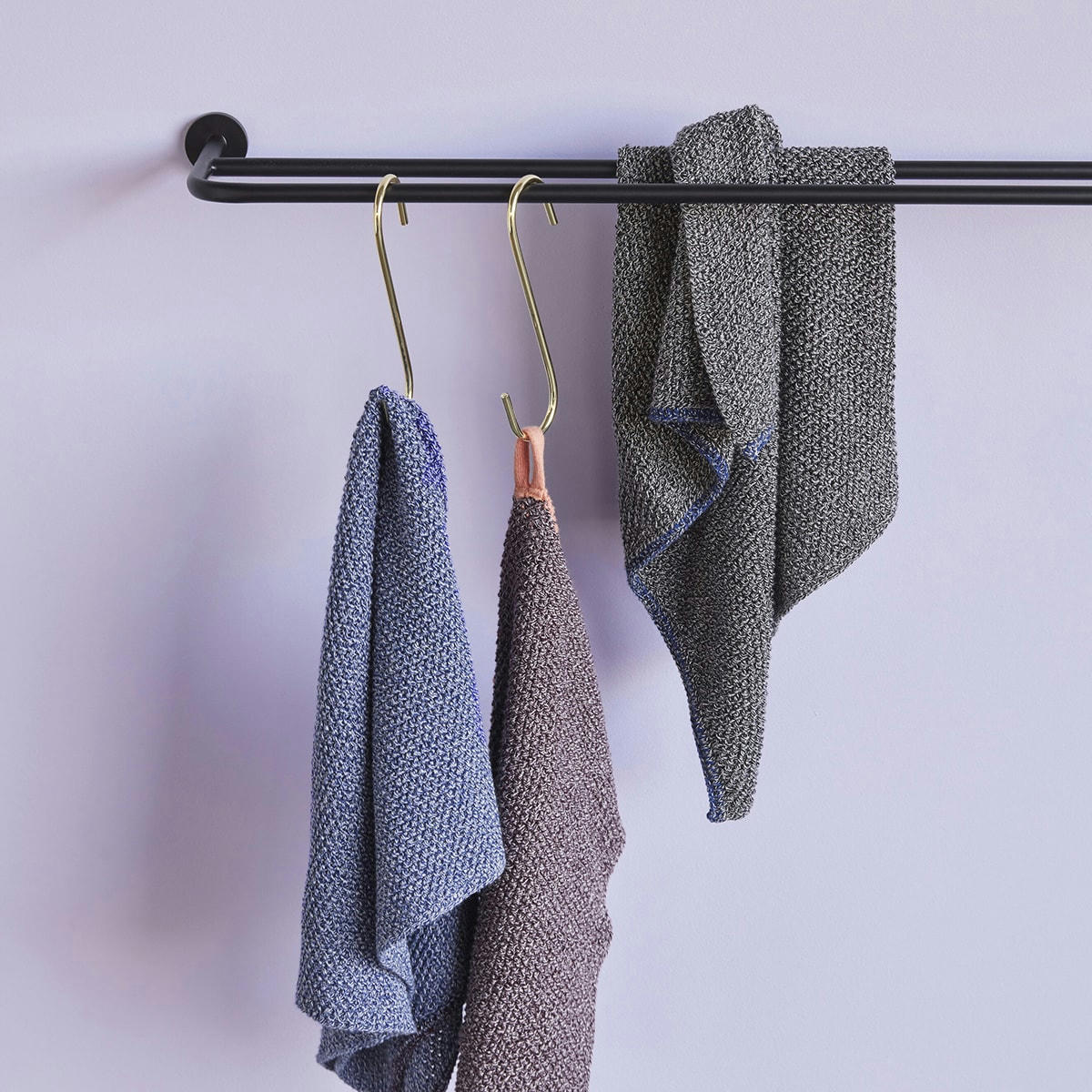 HERB - Torchon en bleu blanc et violet 40x60cm