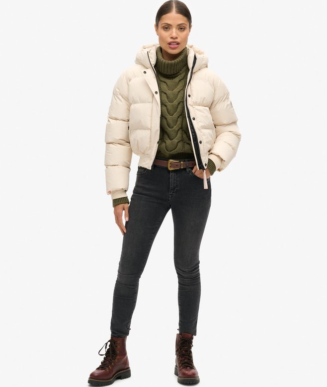 Hooded Sports Puffer Bomber Jacket