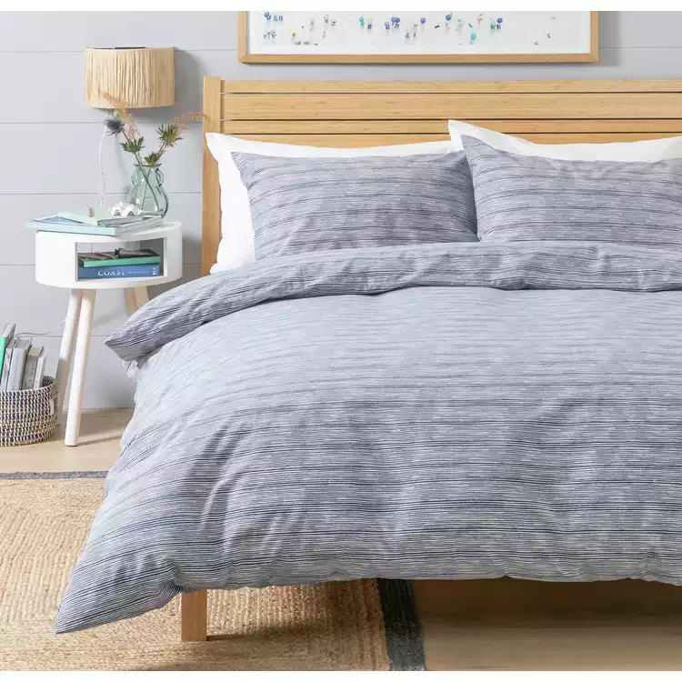 Habitat Stockholm Stripe Blue & White Bedding Set-Single