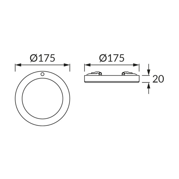 Plafon OLGIERDokrągły czarno-biały LED 1x12W 17,5cm 890lm IP20 Struhm