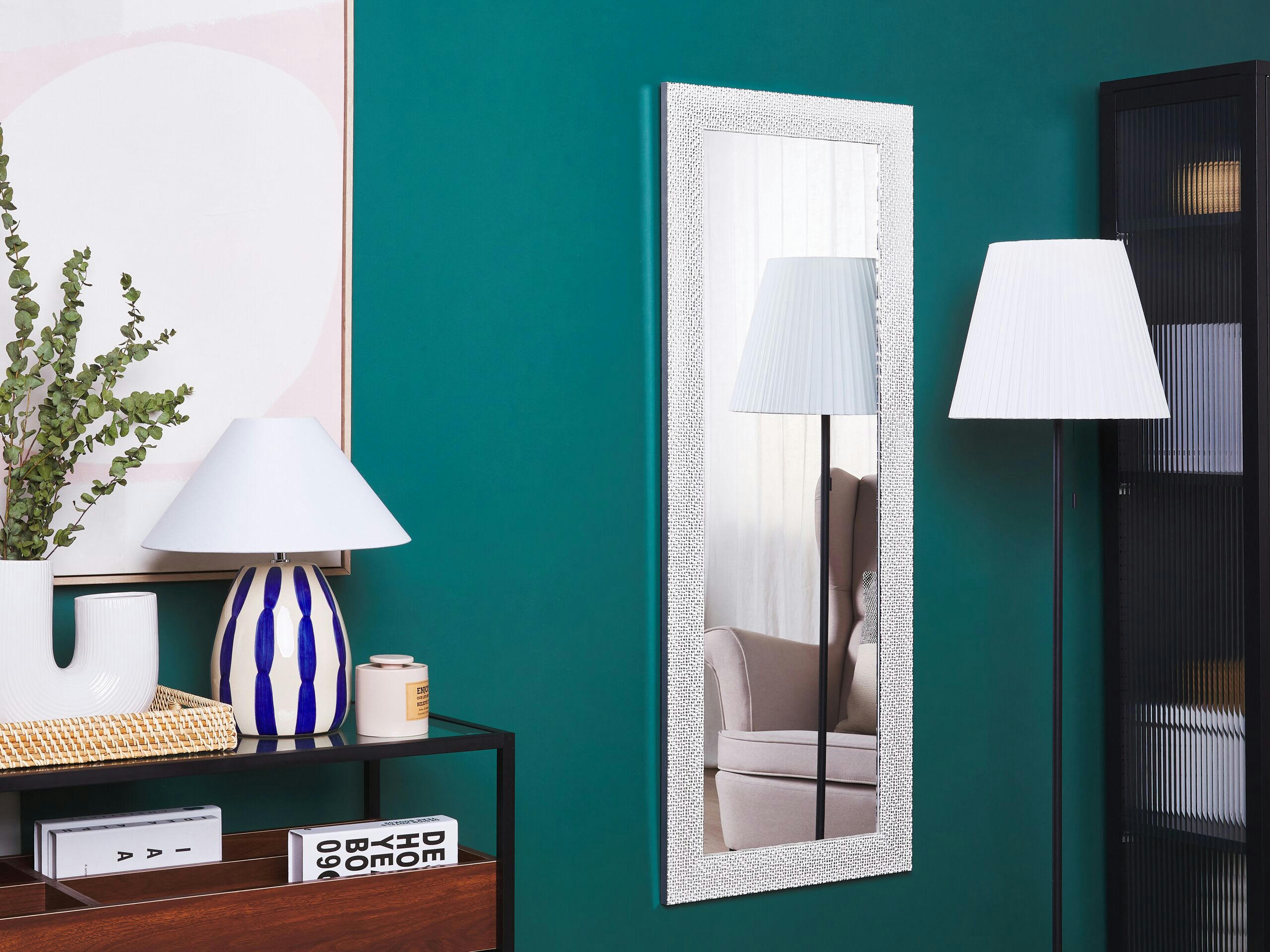 MERVENT - Miroir en matériaux synthétiques blanc 130x50