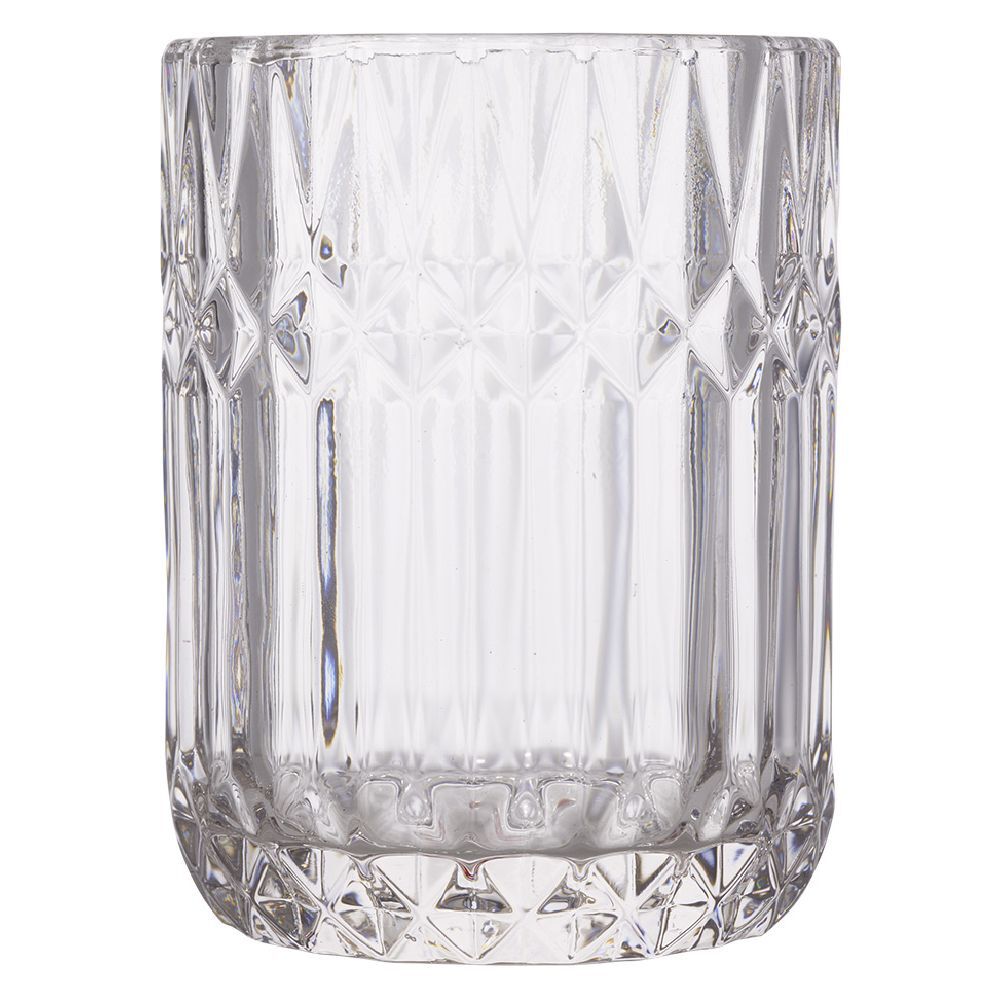 Gobelet en verre effet cristallin transparent Ø8xH10,5cm