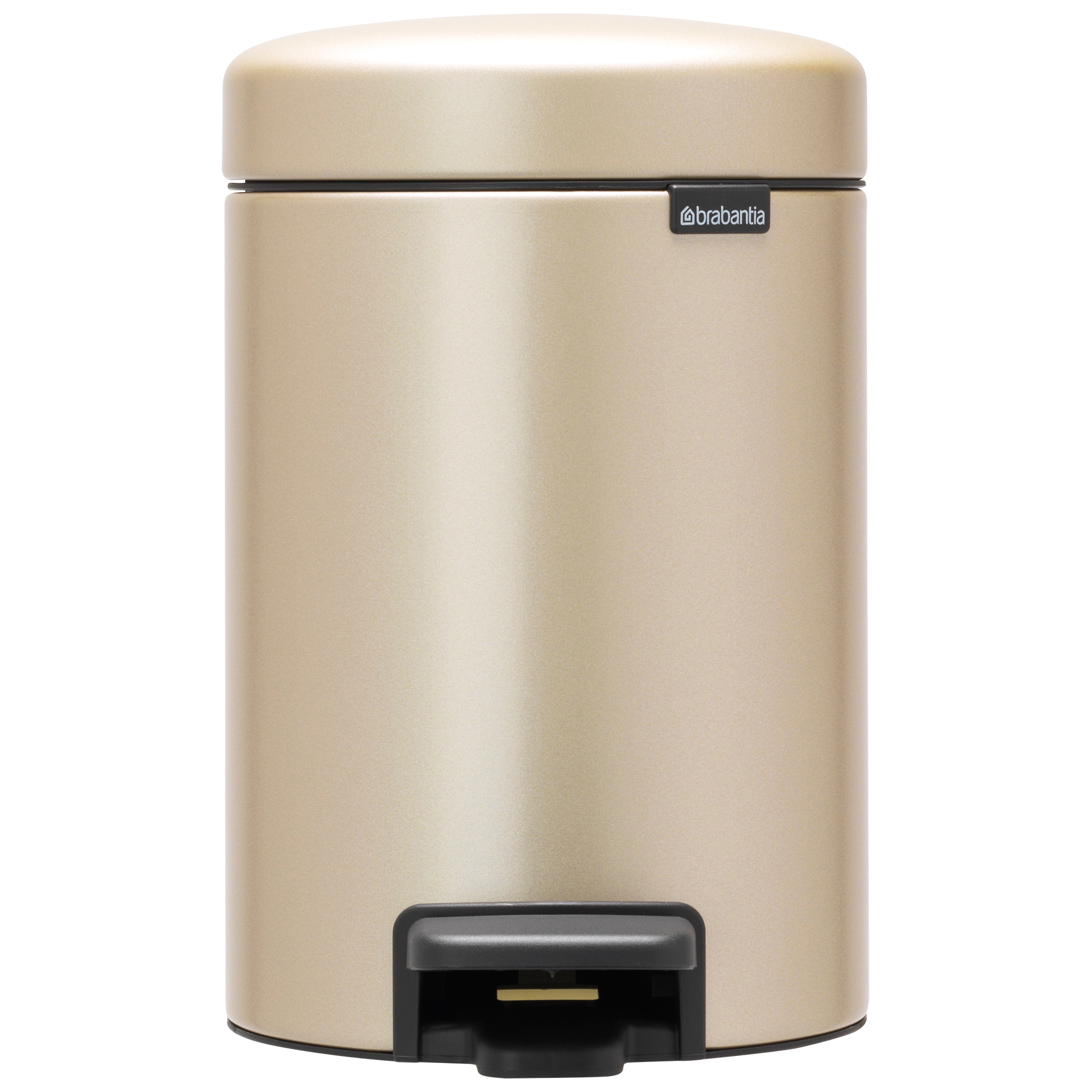 Brabantia NewIcon Pedaalemmer, 3 liter, kunststof binnenemmer - Metallic Gold