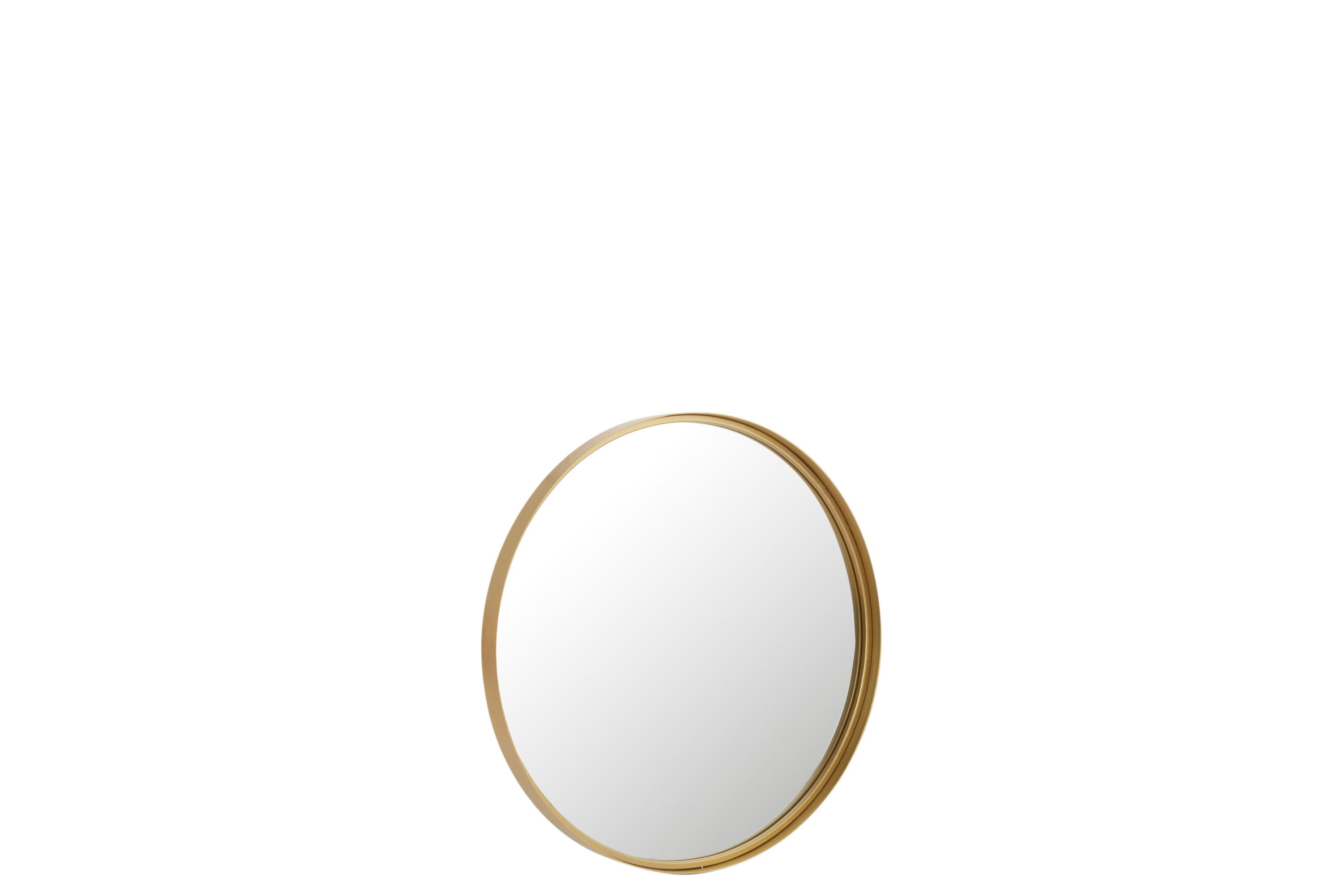J-Line spiegel Rond Hoge Rand - metaal glas - goud - small - Ø 60 cm