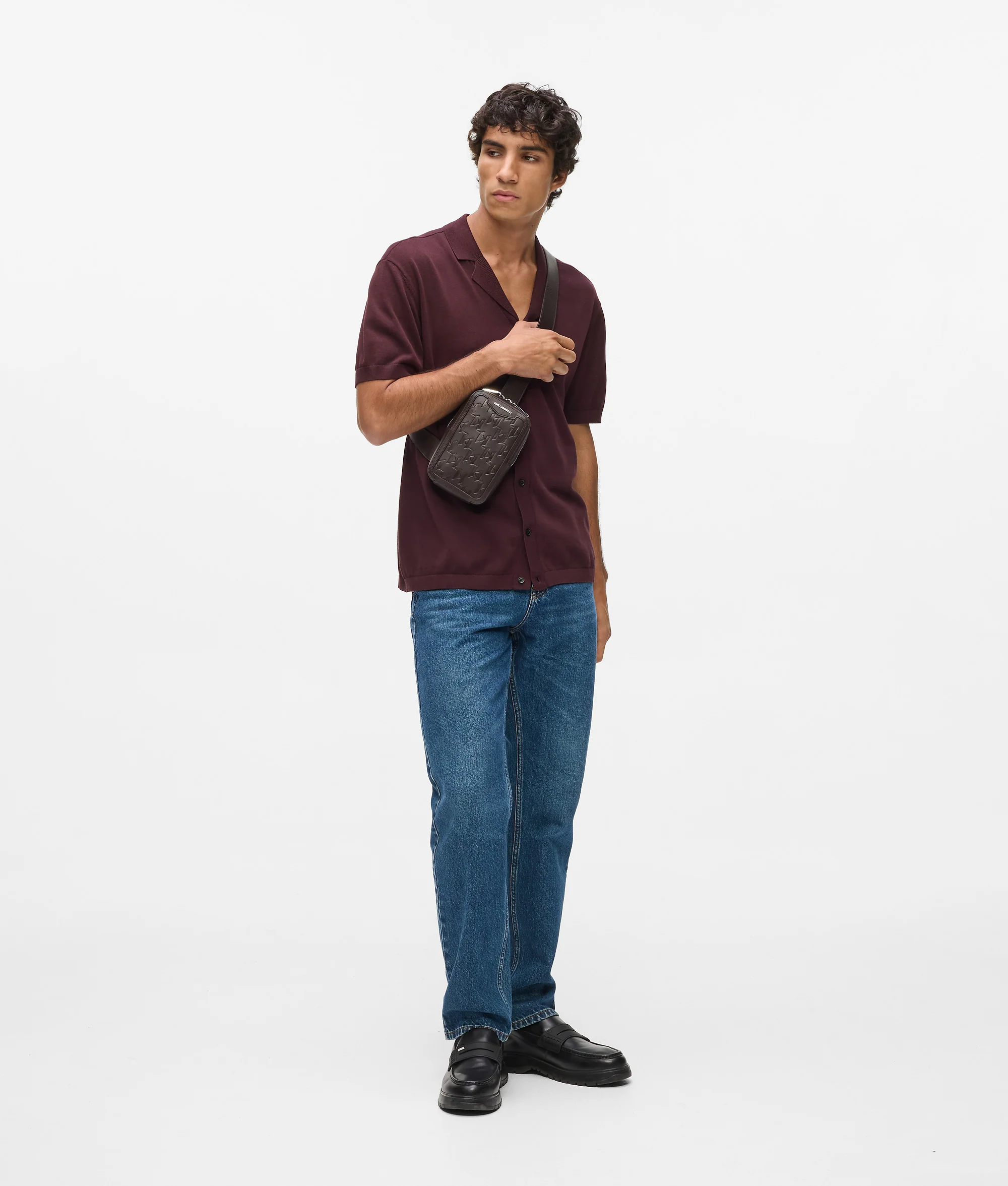 K/Loom leather small sling bag