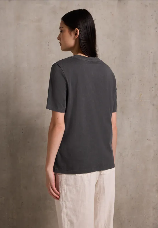 Washed-Look Shirt mit Print