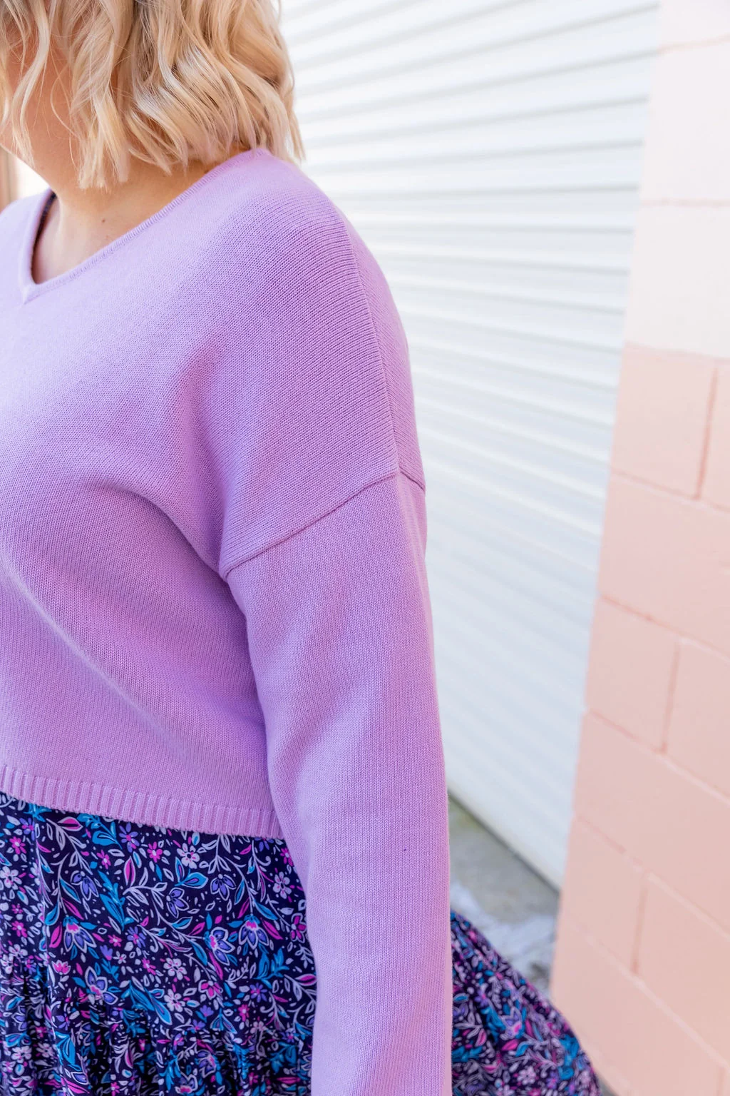 Blakely Crop Knit in Lilac