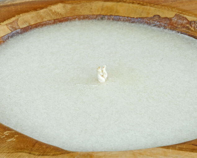 Teak Filled Candle 30cm