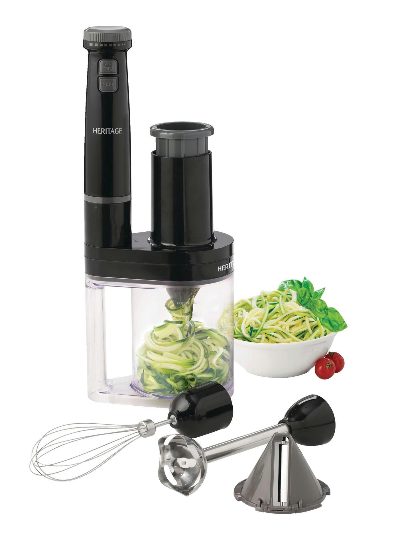 Heritage 3-in-1 Compact Food Processor & Hand Blender, Stainless Steel