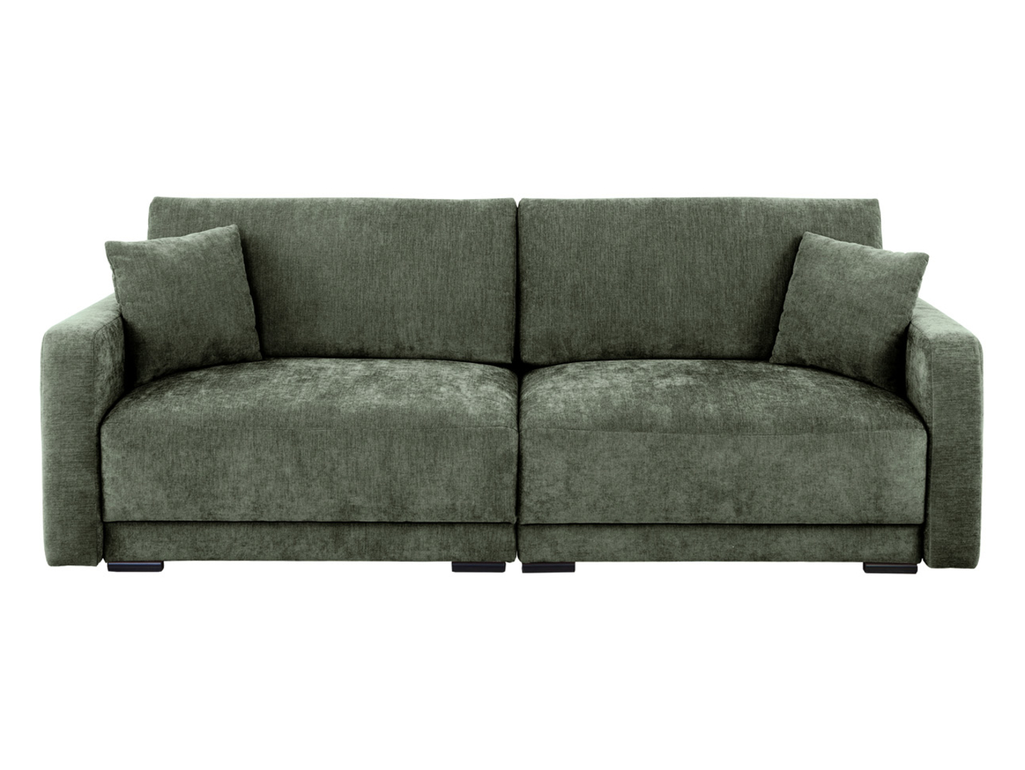 Sofa narożnik trzyosobowa Trix rozkładana z pojemnikiem szenilowa zielona
