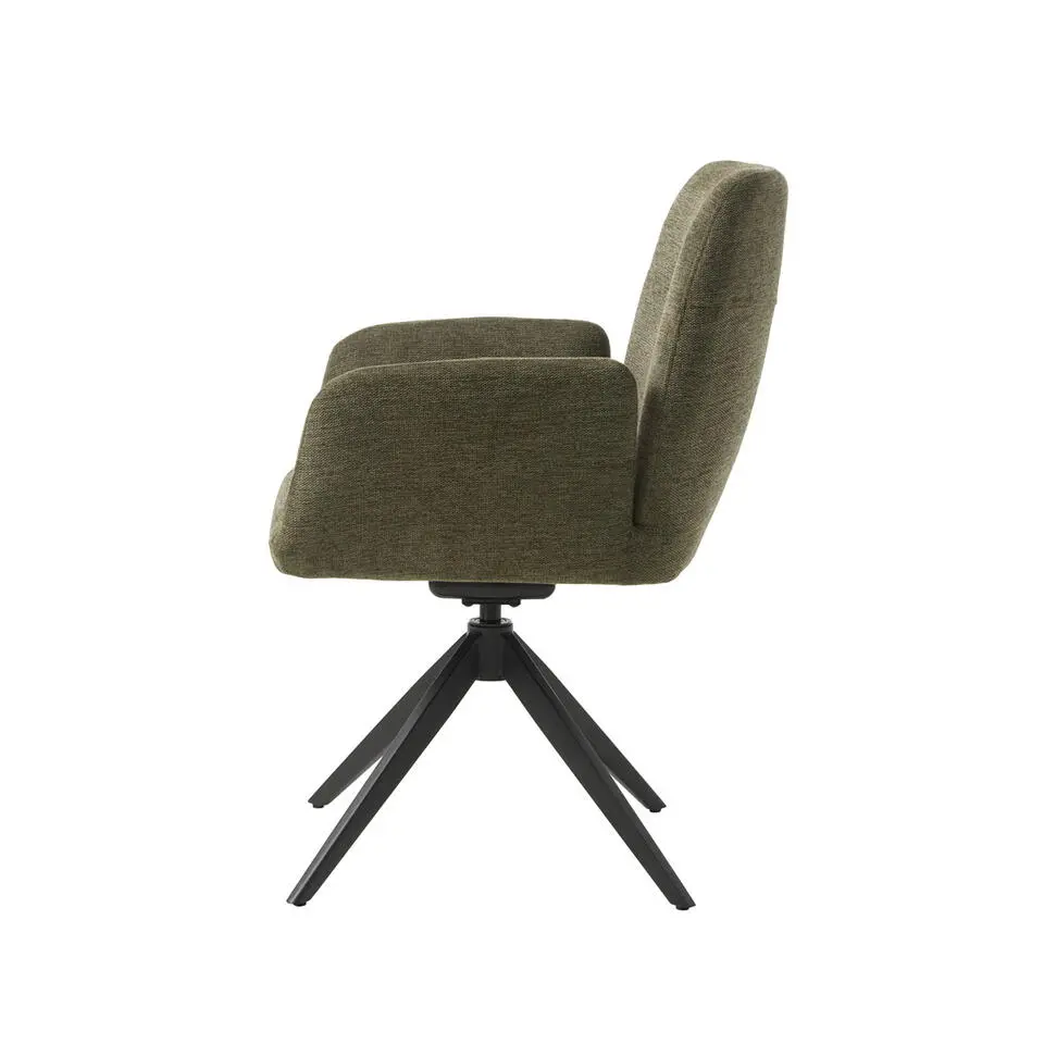 Eetkamerstoel Groen Metaal - 57,5x62x88cm - Roxana