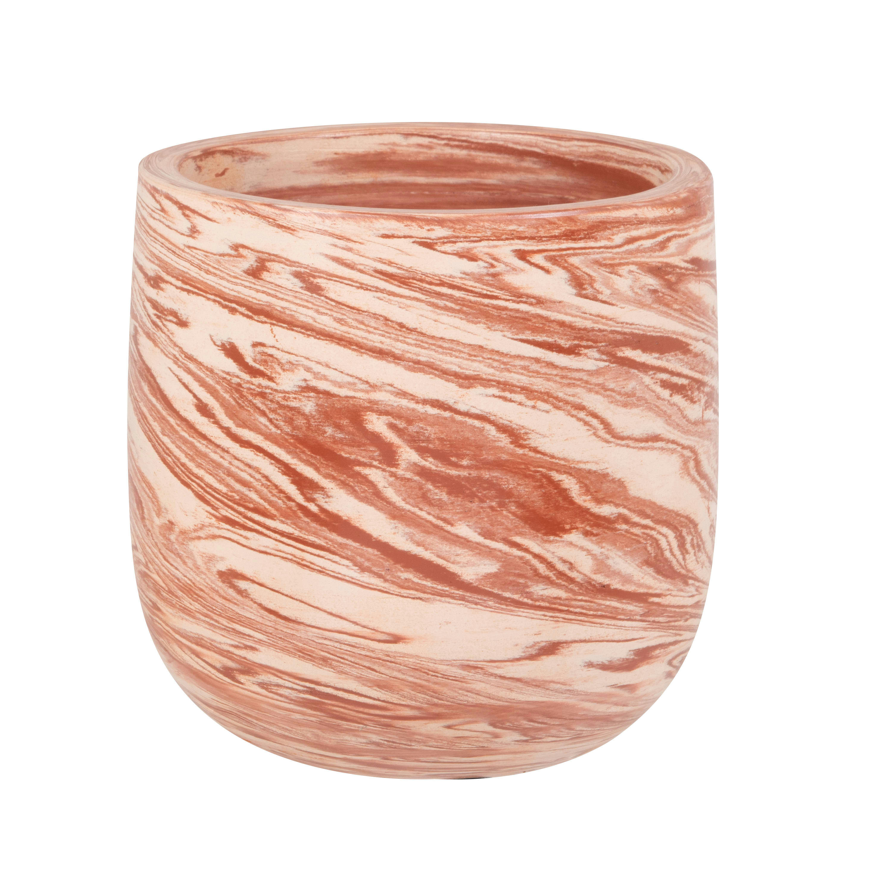 HANNAH - Cache-pot en terre cuite terracotta et beige H10