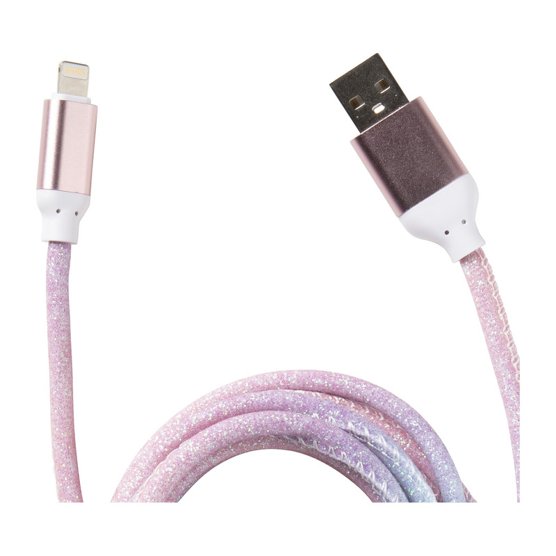 Oplaadkabel USB naar lightning - 2 meter - regenboog