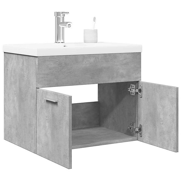 Armoire lavabo de salle de bain avec bassin intégré gris béton vidaXL