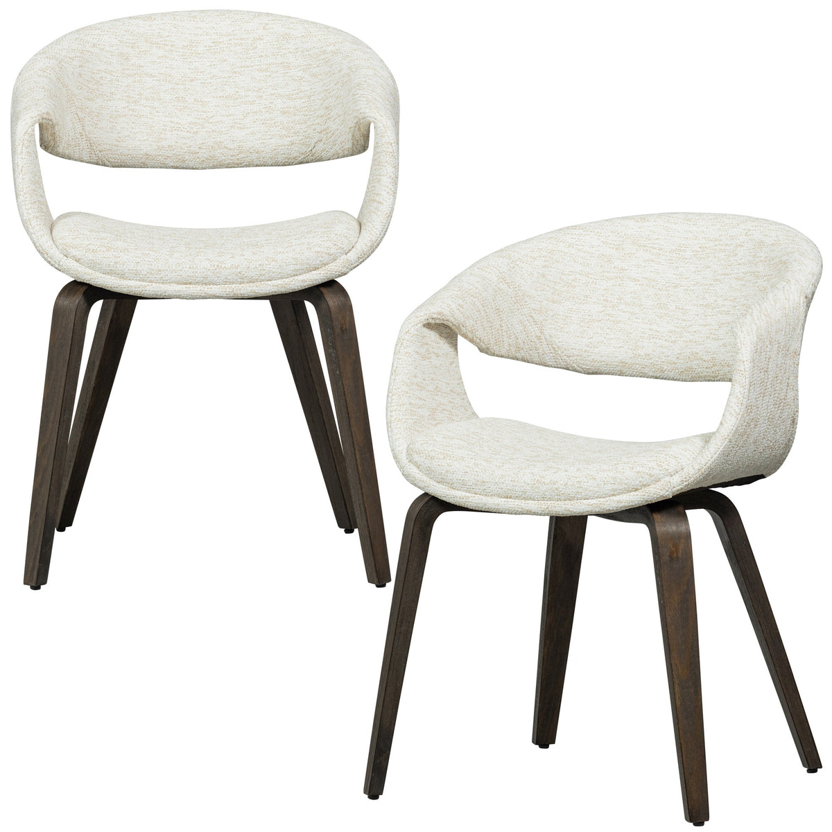 WOOOD eetkamerstoelen houten bruinen poot Yossi - Naturel - Set van 2