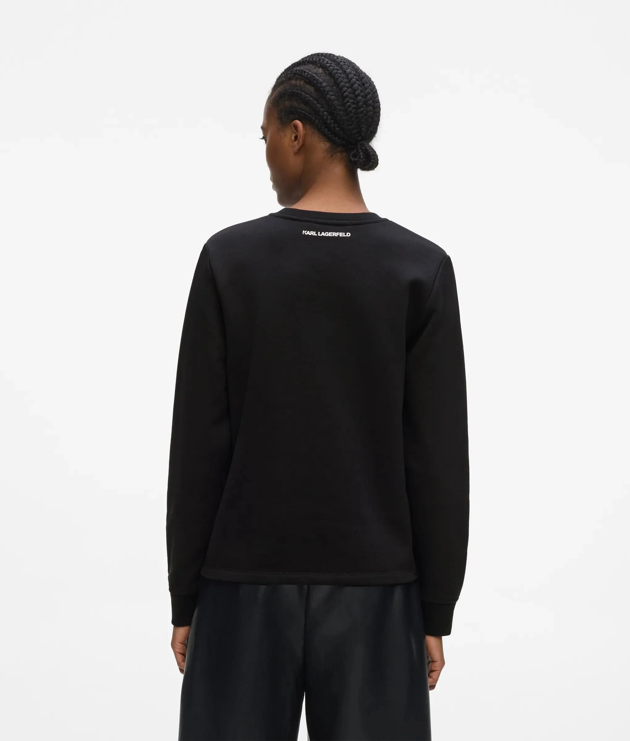 Sweat-shirt à ourlet orné de perles fantaisie Signature