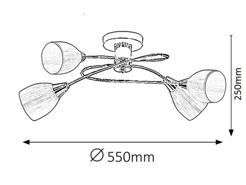 Lampa sufitowa chromowana biała Amy 4xE14x60W wym: 25x55x55 cm Rabalux