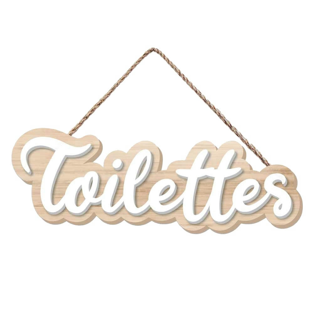 - Plaque de porte relief pour les toilettes 20x6cm