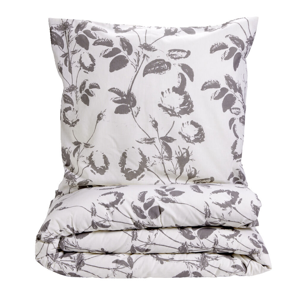 Parure de lit 1 personne 140x200cm coton motif végétal vert - 2 modèles