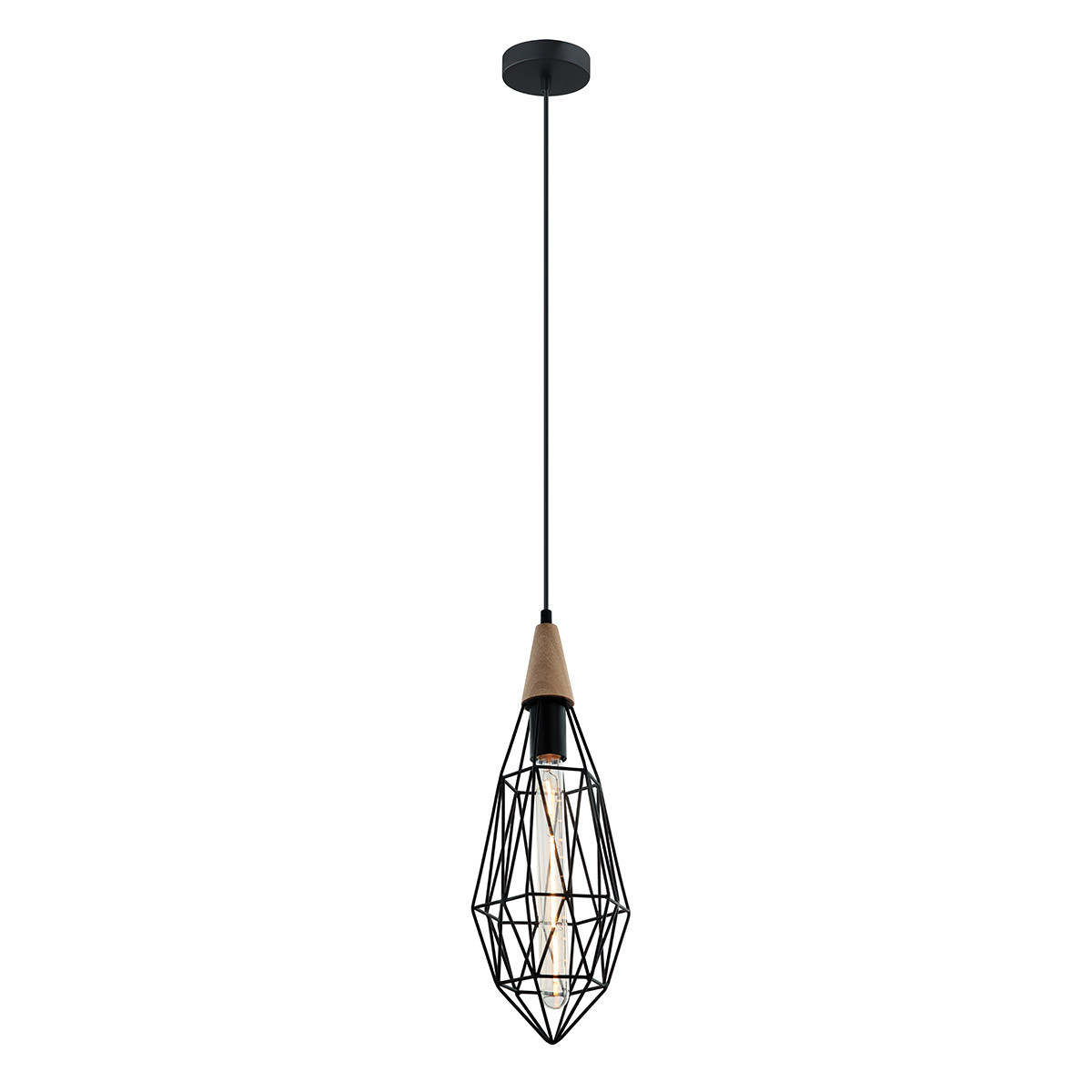 Lampa wisząca Maelle druciany klosz czarna 1xE27x40W IP20 Italux