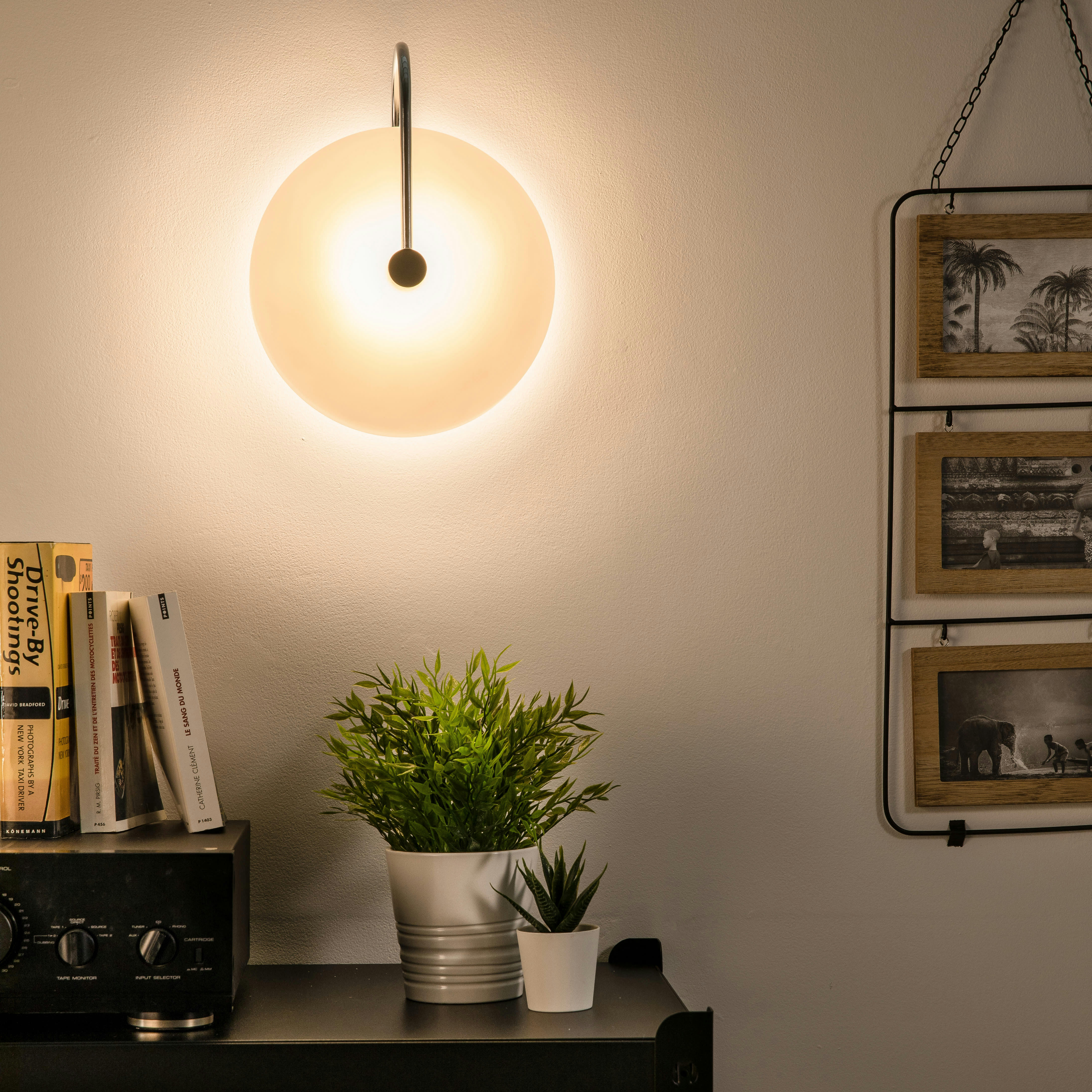 YALE - Applique murale en verre blanc