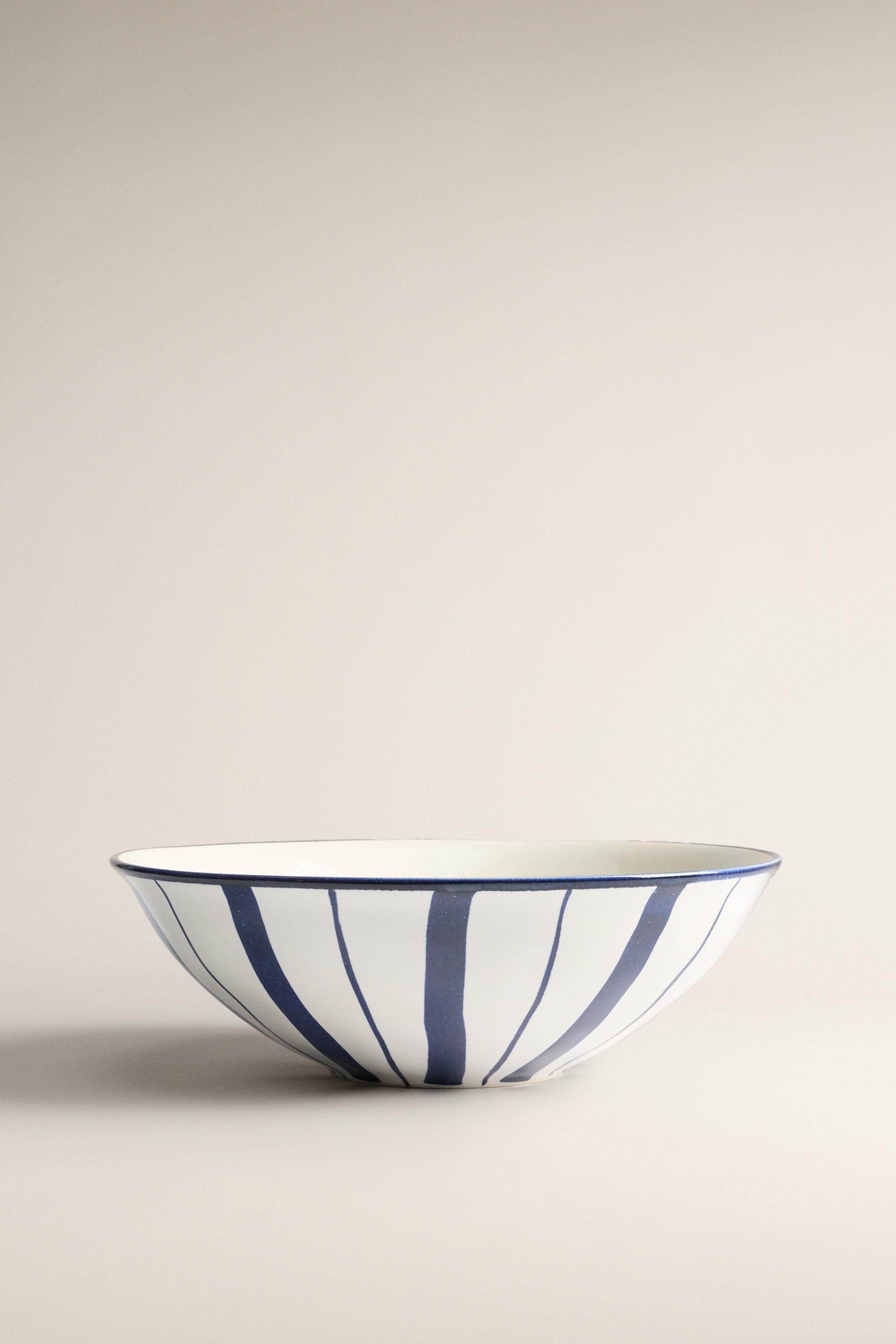 Ensaladera rayas azules