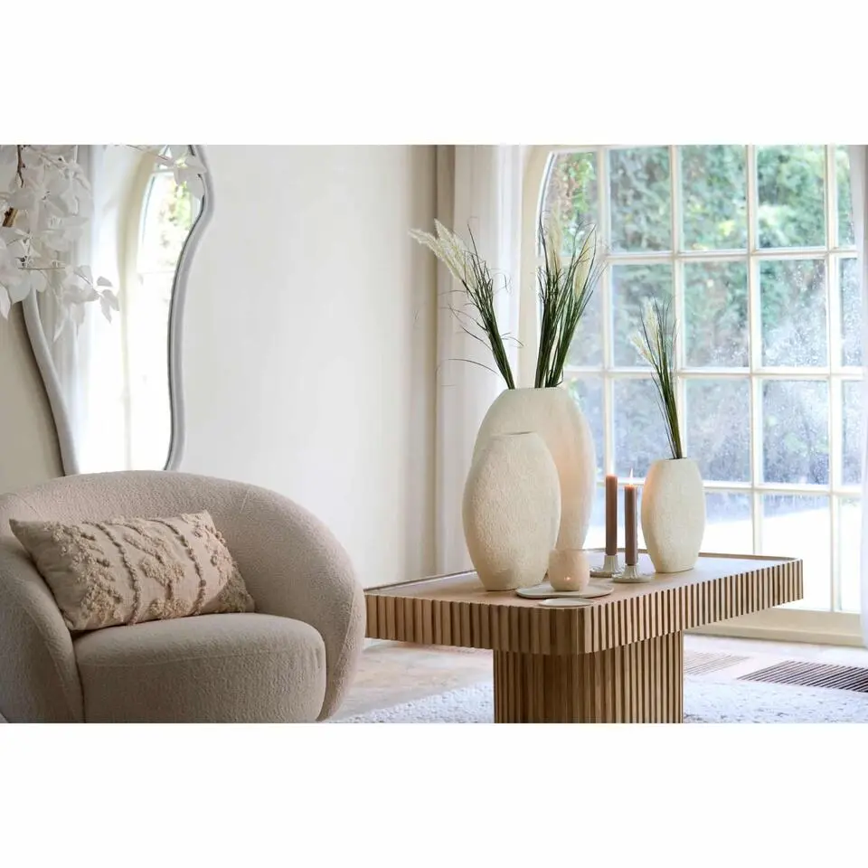 Light & Living - Renda vaas deco 40,5x11x40 cm - cr&egrave;me