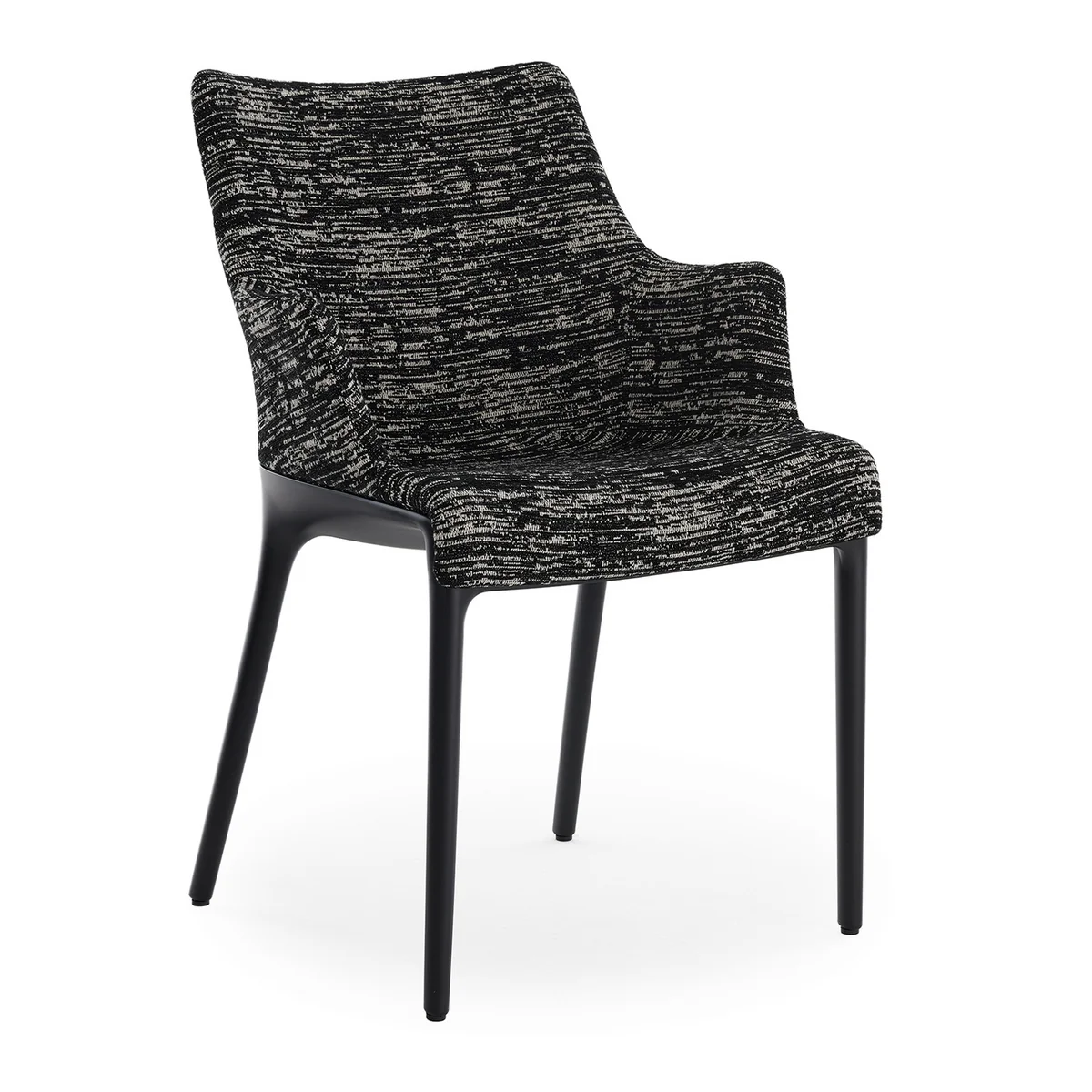 Kartell - Eleganza Nia Armlehnstuhl, Gestell schwarz / Stoff Melange schwarz