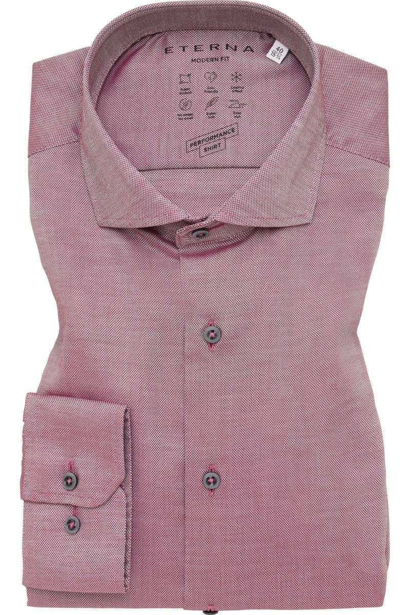 ETERNA Performance Modern Fit Tencel Hemd bordeaux, Strukturiert