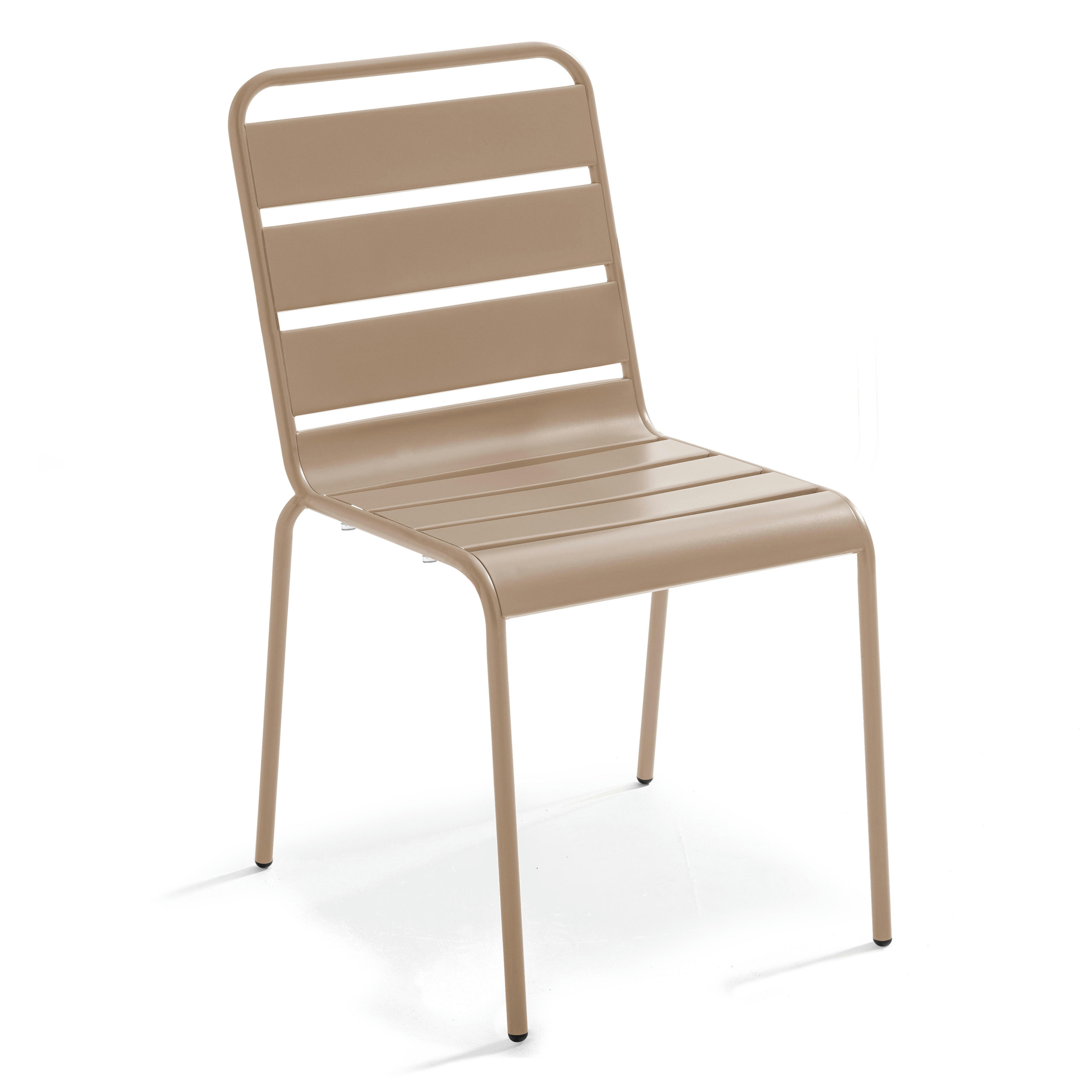 PALAVAS - Chaise en métal taupe
