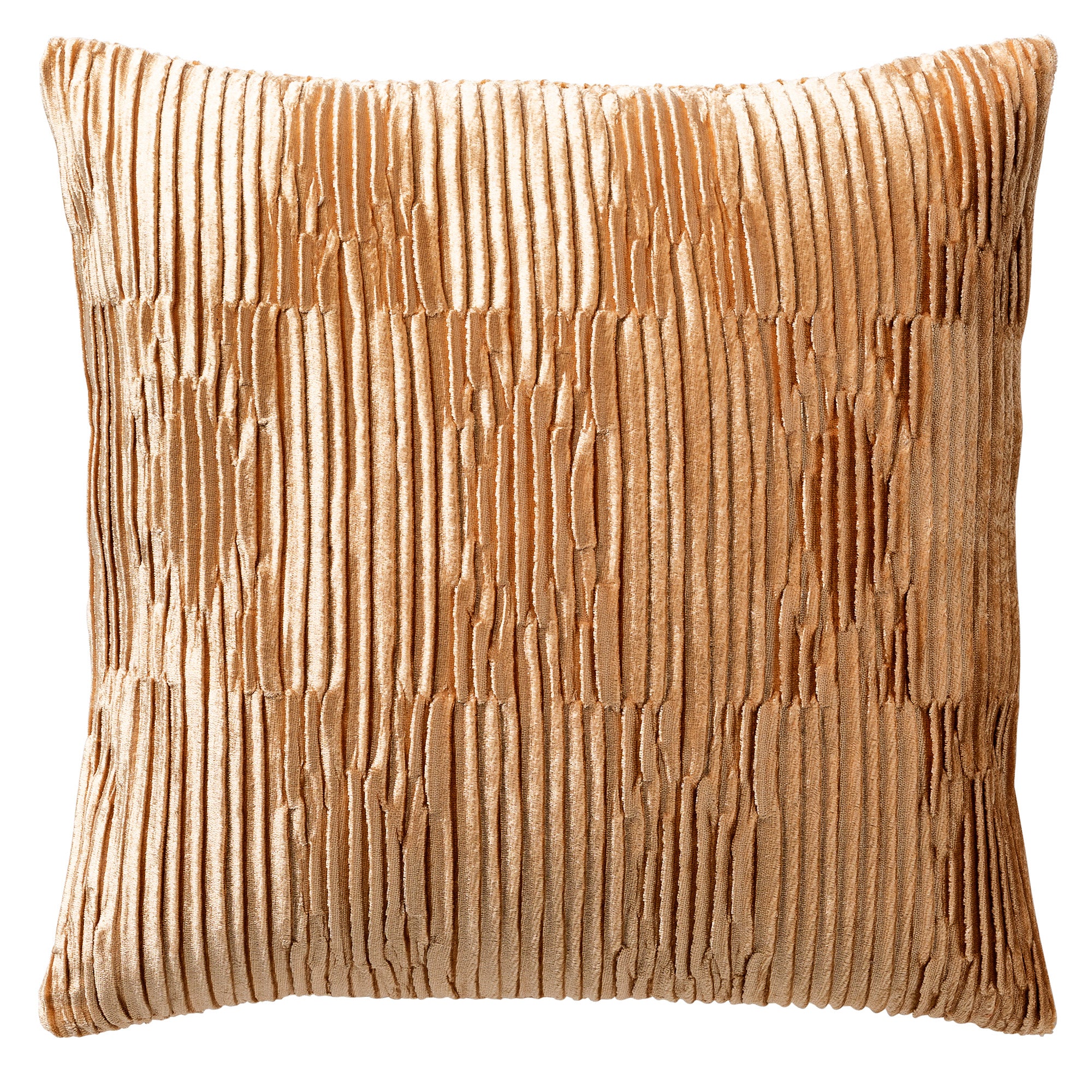 CLEMENCE - kussenhoes 45x45 cm - zachte glans - luxe structuur - Almond Buff - bruin