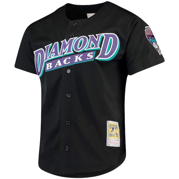 Randy Johnson Arizona Diamondbacks Big & Tall Cooperstown Collection Mesh Button-Up Jersey- Black