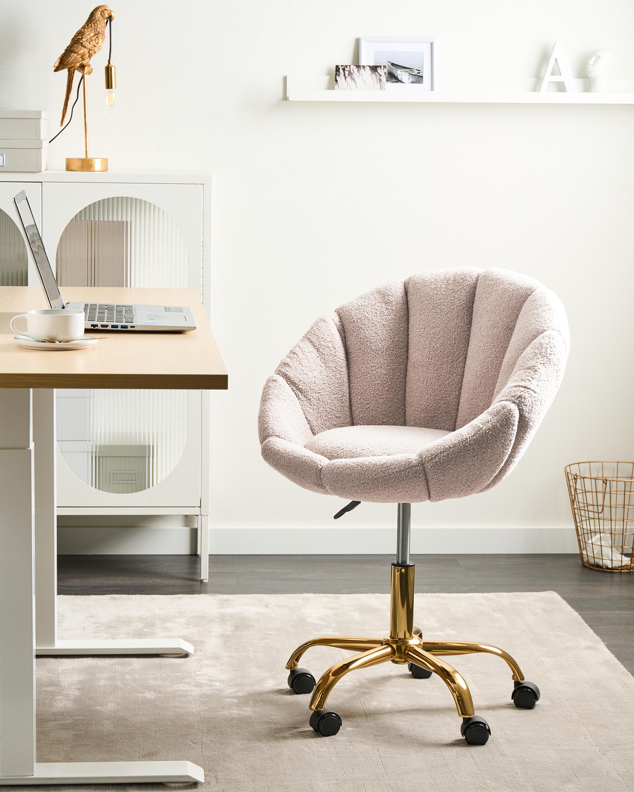 Desk Chair ANNABELLE Boucle Beige