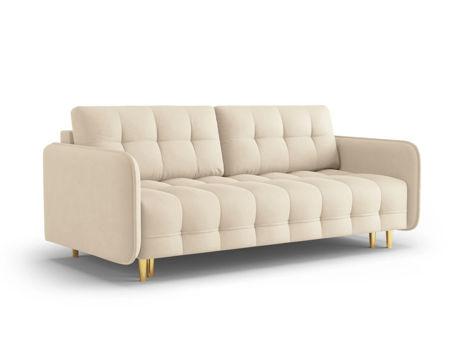 SCALETA - Canapé convertible 3 places en tissu structuré beige