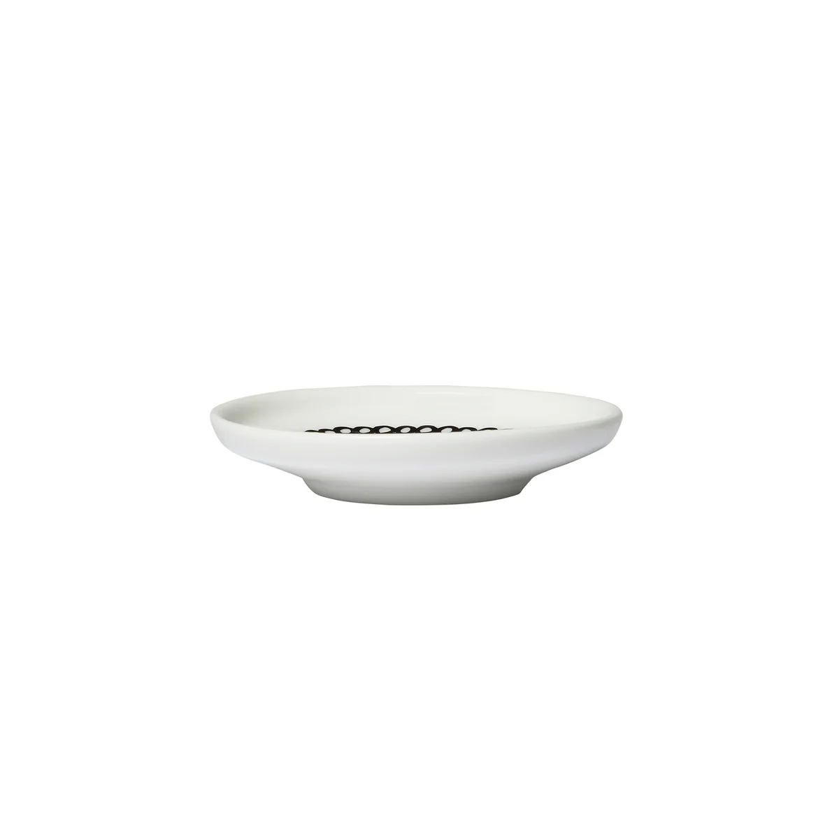 Marimekko - Oiva Siirtolapuutarha Teller, Ø 8.5 cm, weiß / schwarz
