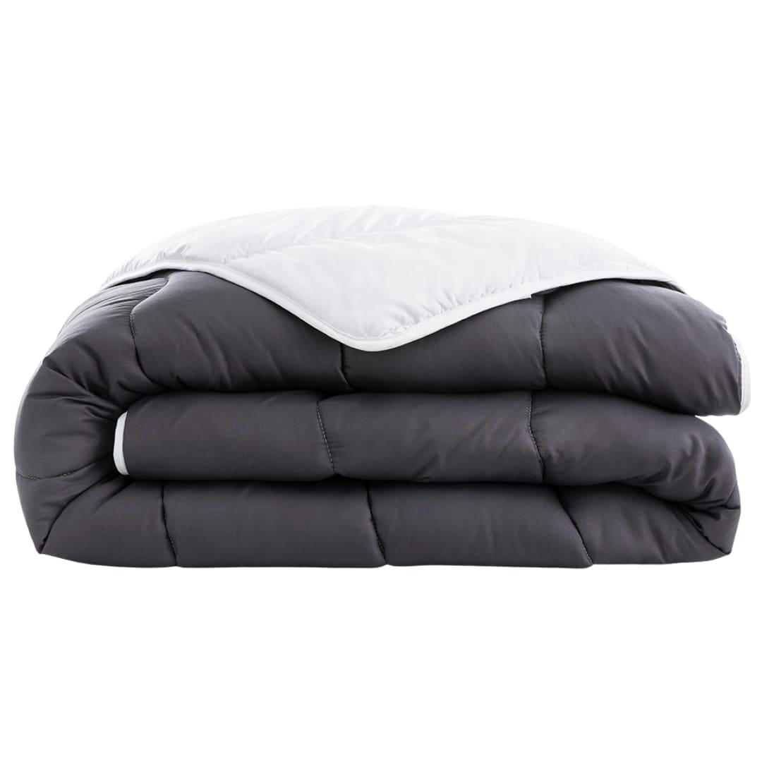 BICOLORE - Couette tempérée 220 x 240 cm bicolore polyester gris et blanc