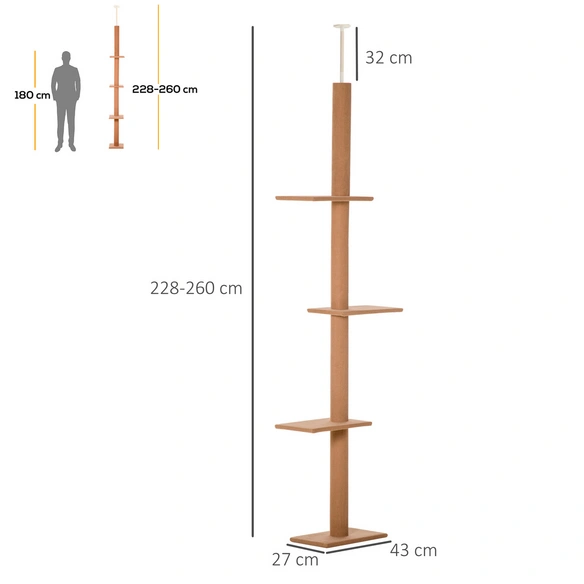 Kratzbaum, LxBxH: 43 x 27 x 228 cm