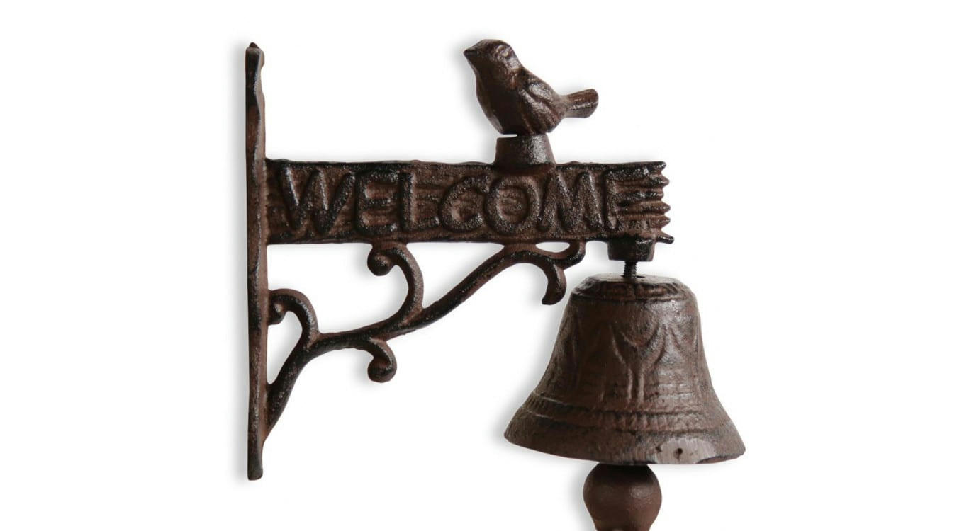 - Cloche Oiseau Fonte Marron 15.5x7.5x16.5cm