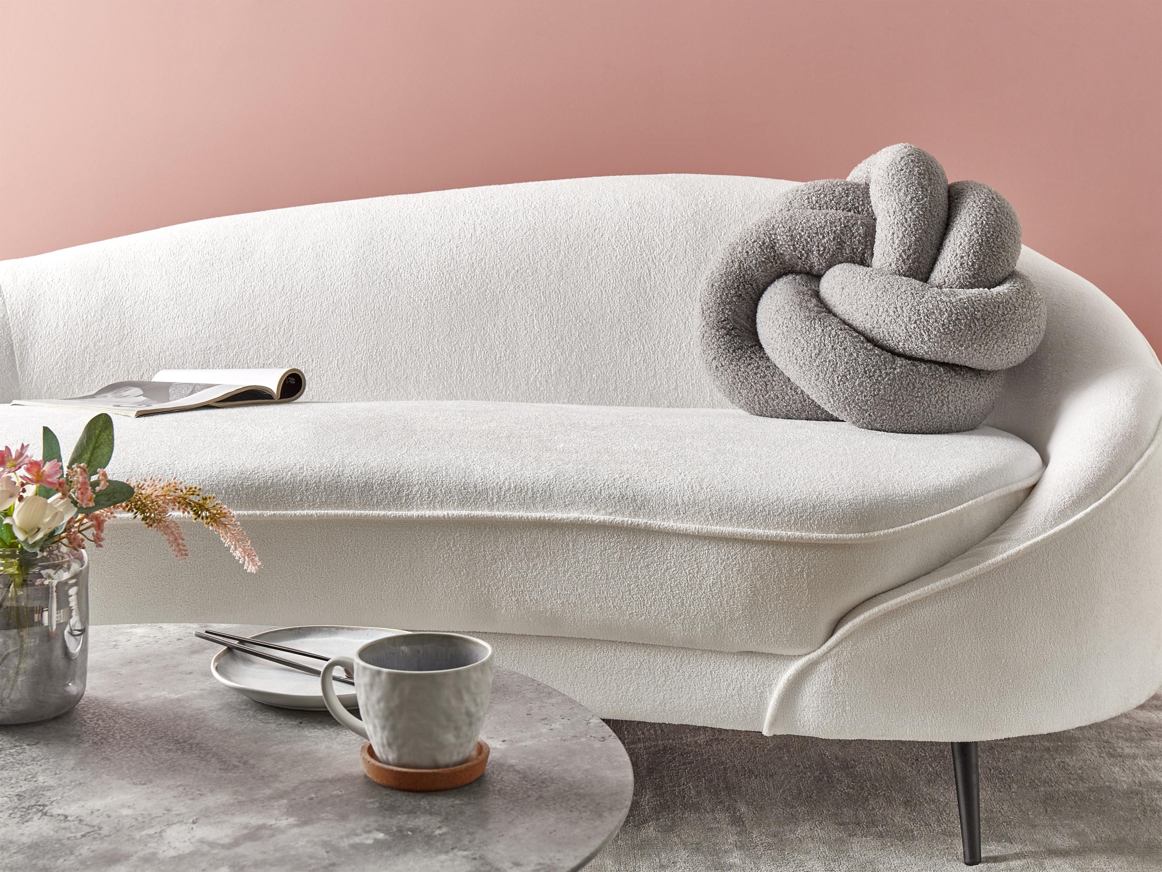 Throw Cushion ANGELONIA Boucle 45 x 45 cm Grey Solid