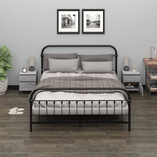 NNEVL Bedside Cabinets 2 pcs Grey Sonoma 40x35x50 cm