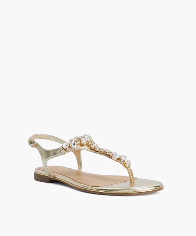 Life Gold - Embellished Toe Post Sandals