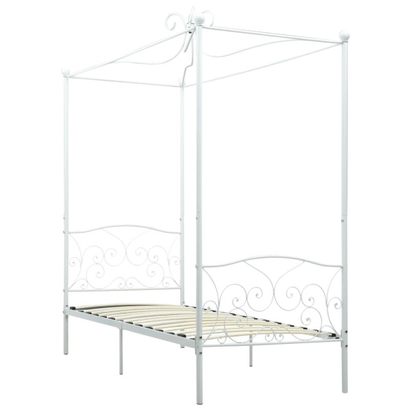 Rama łóżka Biały 90 x 200 cm Metal vidaXL