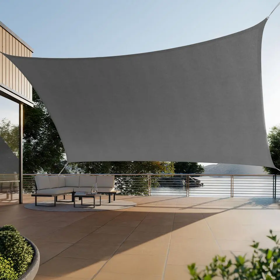 tectake Schaduwdoek Sunny, weerbestendig HDPE-materiaal met UV-bescherming