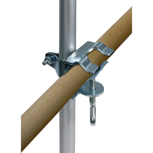 Geländer-Klemme, mit Teleskopstange, Aluminium | verzinkt, Silber