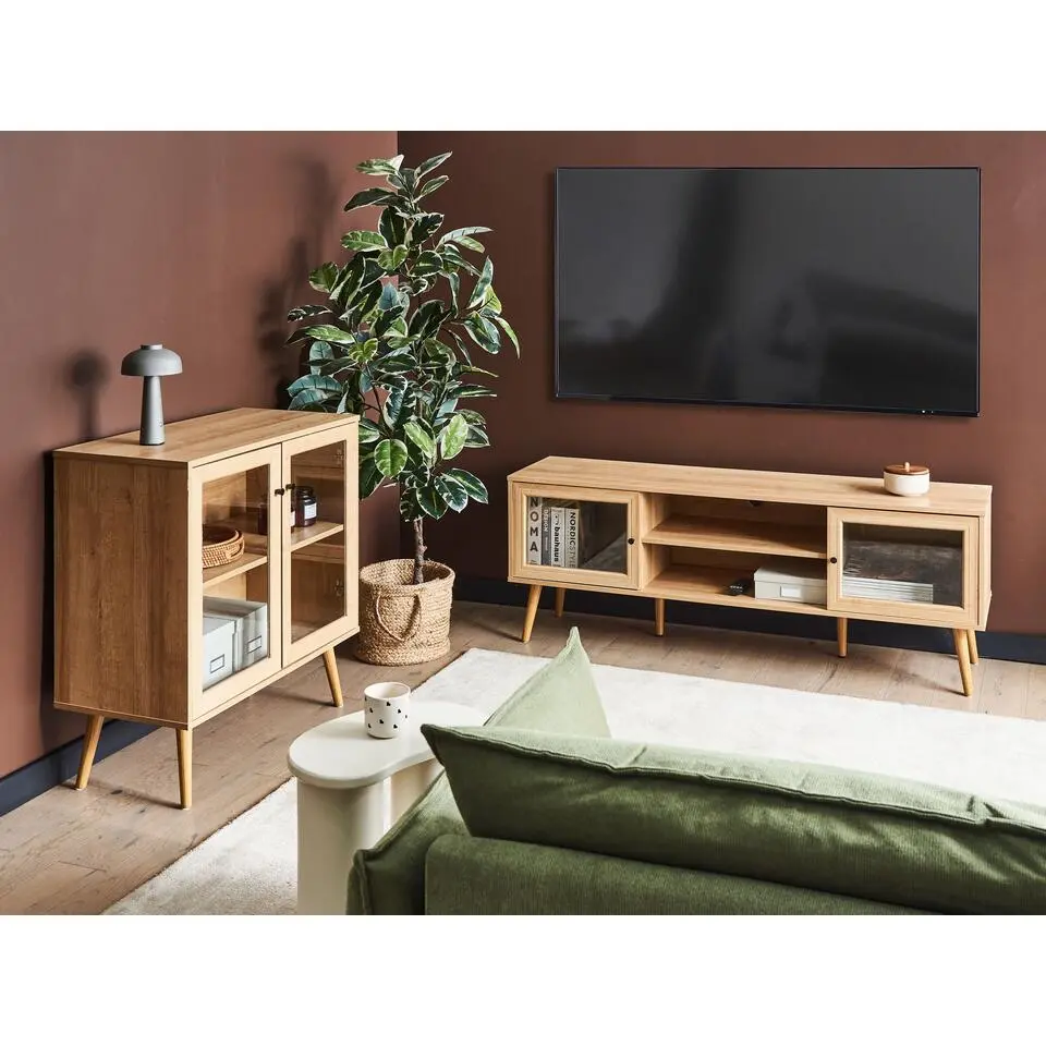 ALBANY - TV-meubel - Lichthout - Vezelplaat