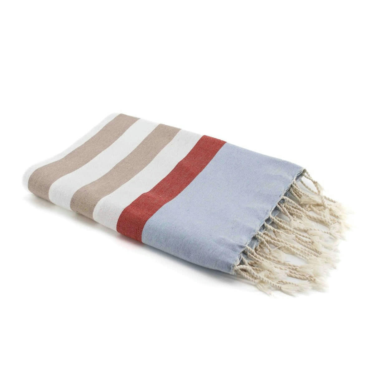 ARCACHON - Fouta tricolore coton  100x200 beige