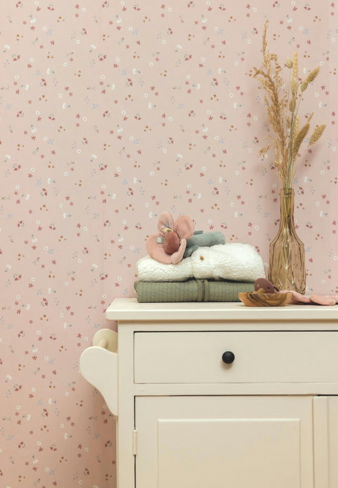 - fresque panoramique petites fleurs roses 280x300cm